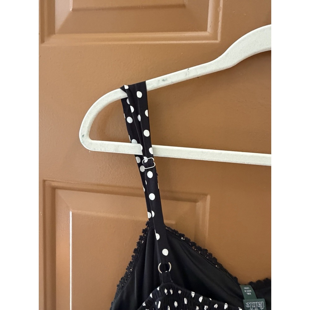 Wild Fable Women's Ruched Mini A-Line Dress Size XXL Black/White Polka Dots NWT - Picture 8 of 10